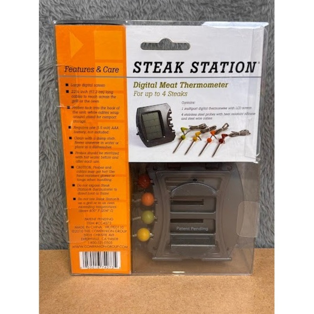 Charcoal Companion Steak Station Digital Meat Thermometer 4 Probes CC4073 NEW - Picture 2 of 8